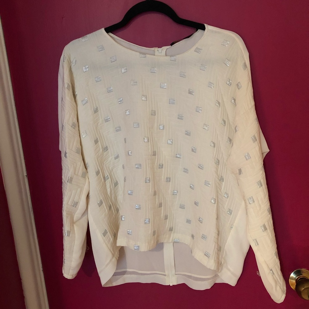 Zara Long Sleeve Top w/ Silver Detailing - Picture 1 of 8
